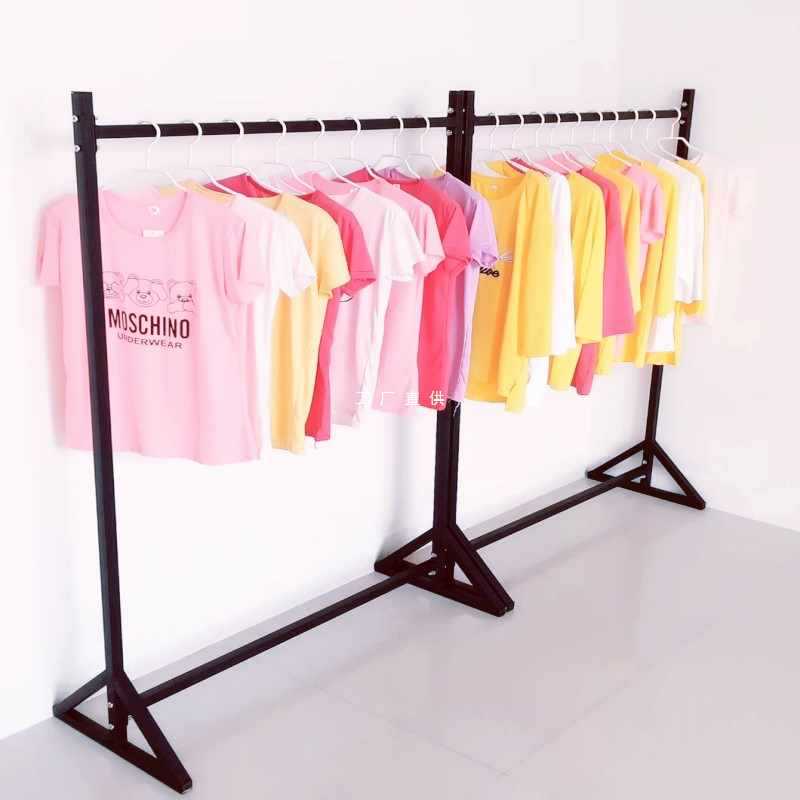 ft黑色简易服装落地展示架