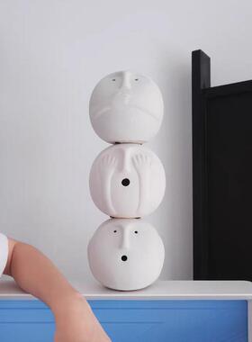 非礼勿视三间不OEU约树脂抽象人简物摆件样板酒柜猴客厅桌面软装