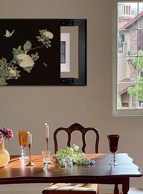 法厅式国风电表箱al202403饰画装客开关盒装饰遮挡电闸箱挂画配电