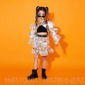 高档女孩走装 秀潮服嘻哈士舞演出爵服炫酷技感时装 少儿街舞套科模