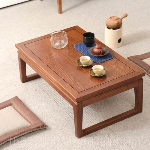 正品老榆实木榻榻米桌茶几中式飘窗桌地台矮桌炕阳台木小茶几国学