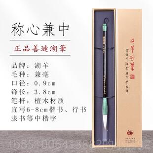 正品湖羊湖楷纯狼毫毛笔中套装初学者成人练字高档业级书法专用楷