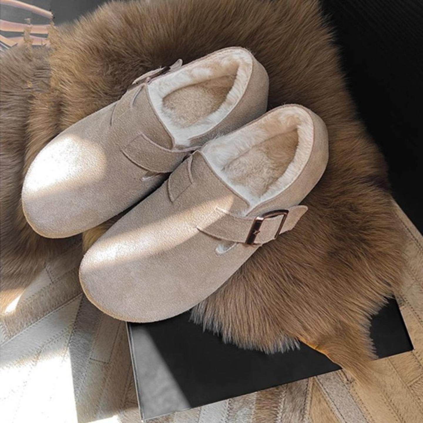 勃肯女棉鞋秋冬季加绒豆豆鞋