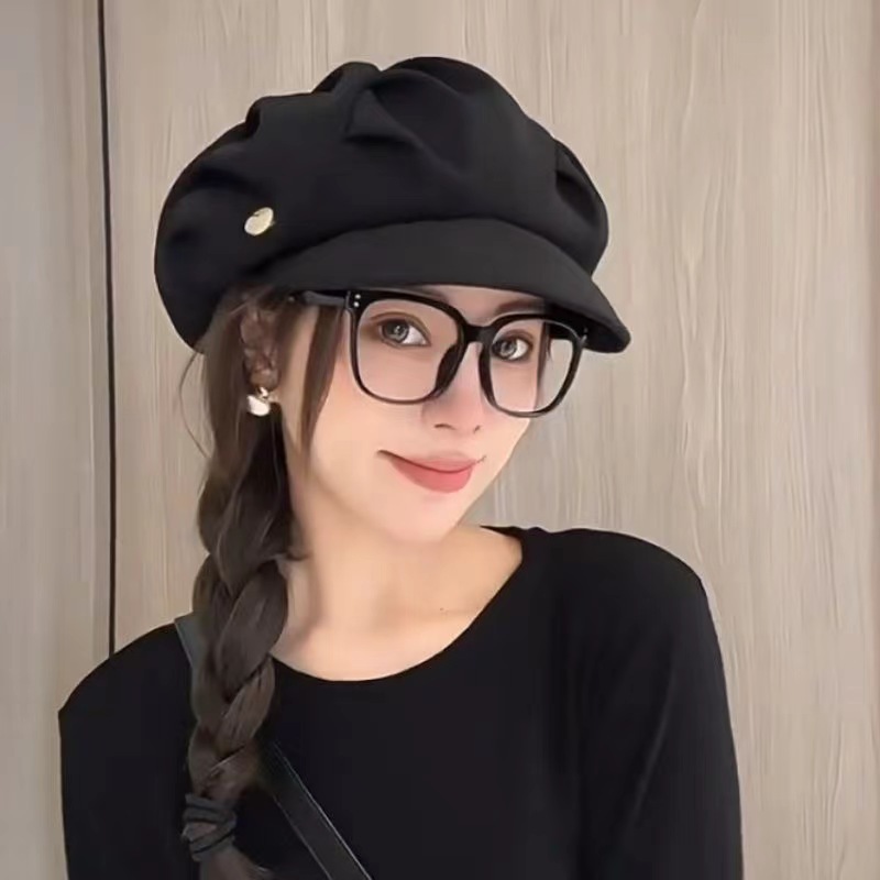 云朵褶皱显脸小韩版贝雷帽