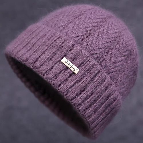 秋冬加绒中老年保暖针织帽