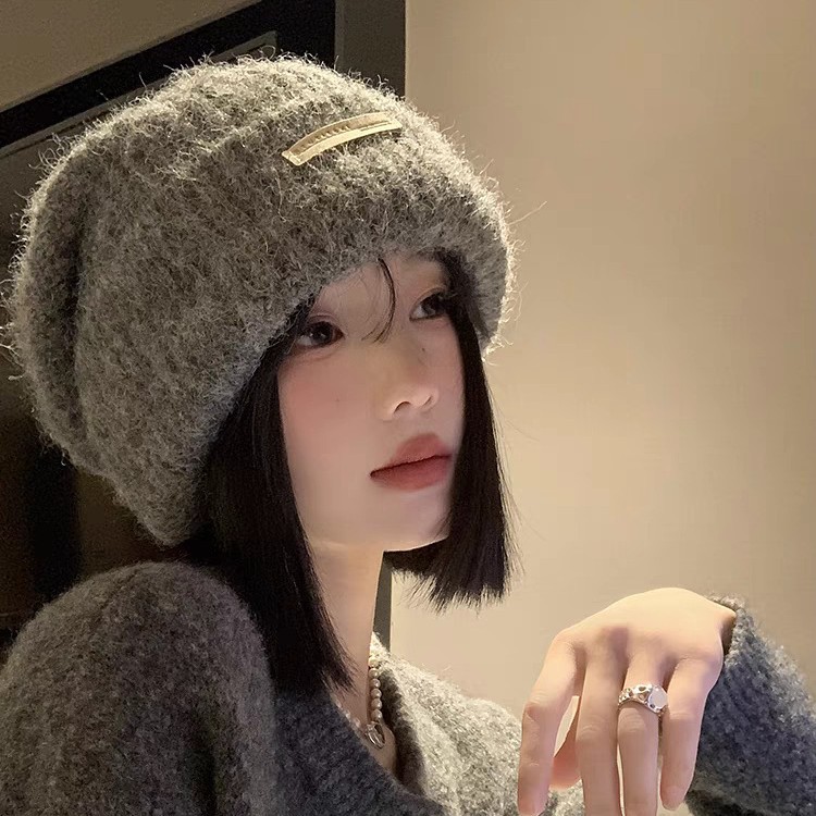 日系针织毛线帽女秋冬保暖显脸小