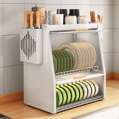 厨房置物架碗碟碗盘收纳架沥水架家用多功能放碗架碗筷收纳盒碗柜