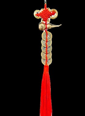 化解大门对窗正对阳台穿堂风摆件屏风门帘煞隔断挂件入户门五帝钱