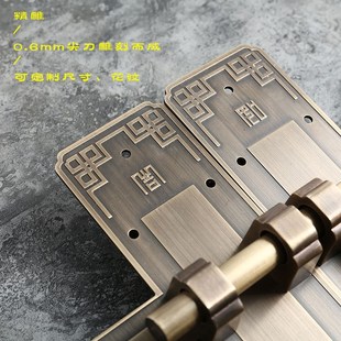 纯黄铜加厚大门插销中式仿古门锁老式木门古建复古典庭院门栓插销