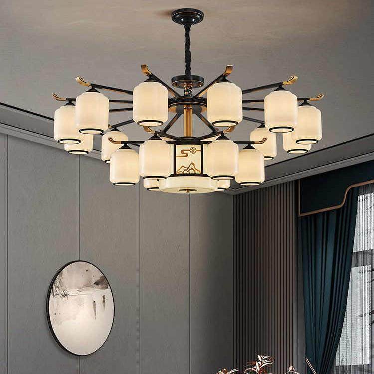 新中式客厅灯吊灯大气家用主卧房间灯禅意复古别墅餐厅饭店包厢灯