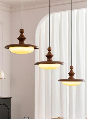 中古实木餐厅吊灯三头长盘客厅吧台小吊灯侘寂风复古餐桌灯具casa