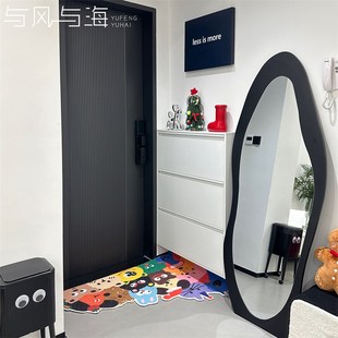 与风与海创意卡通狗狗多巴胺入户地垫玄关进门丝圈脚垫耐脏可裁剪