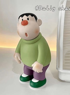 手办胖虎摆件办公桌桌面客厅家居饰品公仔玄关装饰品呆萌家居装饰