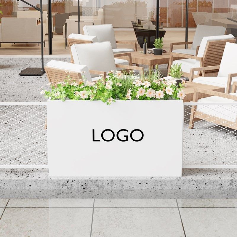 户外白色花箱围栏隔断镀锌板商业街咖啡店奶茶店铁艺庭院户外栅栏,商业/办公家具,花坛/花箱,淘宝优惠券,粉丝福利购,淘宝优惠卷