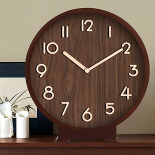 桌面时钟摆台式钟表摆放式家用中古风座钟摆件客厅摆钟大台钟坐钟