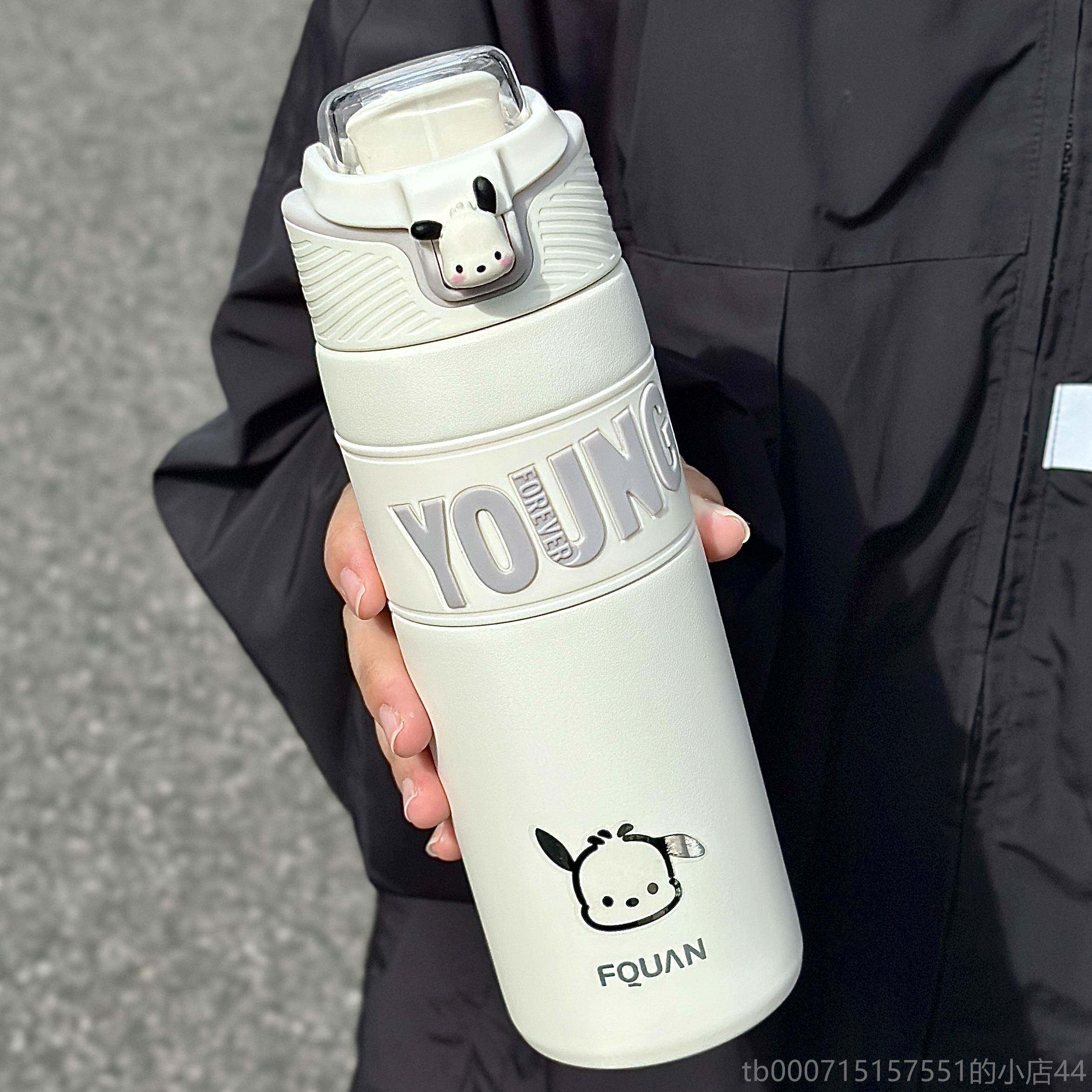 高档饮保温杯带管女高颜值可爱便携运动容量水壶双31大吸6不锈钢