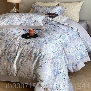 印花全棉四件棉套长棉纯床上用品1.8m 花田园高支卉绒数码 正品 美式