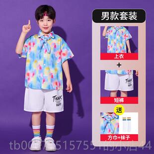 正品童季啦啦队演出衬服夏儿幼儿园表演服小学生花衫运动会开 幕