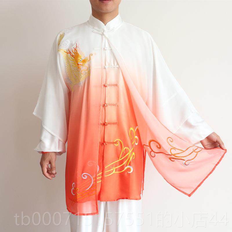 高档太极服男新款玄武太极练功服夏刺绣武拳女术表演服装款八新段