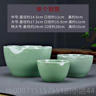 正品哥窑无孔陶瓷水莲培器皿水培植物睡花碗莲荷盆金鱼特大号家缸