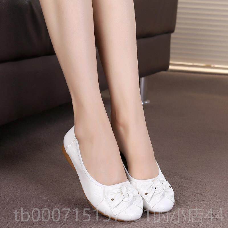 正品新款春真秋皮平底妈妈鞋软底浅鞋口百搭舒适单大码中老年女士,女鞋,浅口单鞋,淘宝优惠券,粉丝福利购,淘宝优惠卷