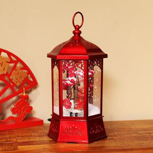 新年装饰品商新款意飘雪景六角宫灯酒店85场家居贺年布创氛围道具