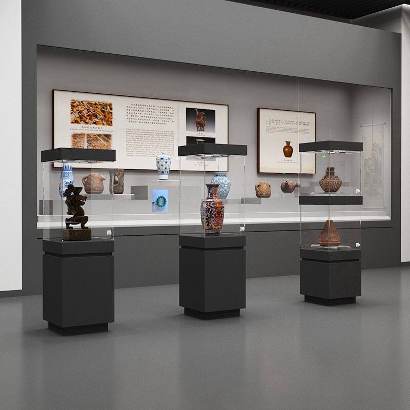 高档博物馆玻璃柜珠宝柜台样品展示柜科技玉器展览柜玻璃展示柜