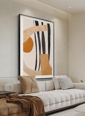 散落户北欧挂几装何抽象落地画客厅小众艺术画QB202206入玄关橙色