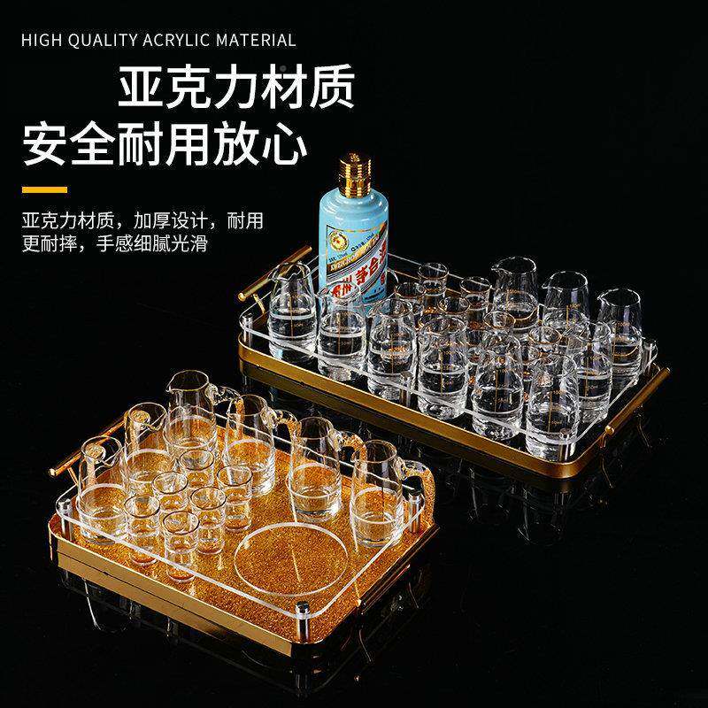 中式克酒具酒器白酒杯一玻BVE壶一杯家用透明璃杯套装亚力分金属