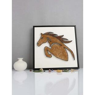 钉子绕线画diy创手工制丝作马到拉成功线画弦情人节勾MQW意编制