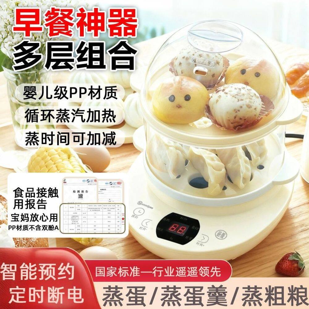蒸蛋器可预约定时煮蛋器自动断电双层三层大容量家用小型煎蛋插电