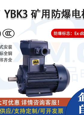 新大力YBK3矿用防爆电机MA煤安证铸铁钢板机座380/660/1140V隔爆