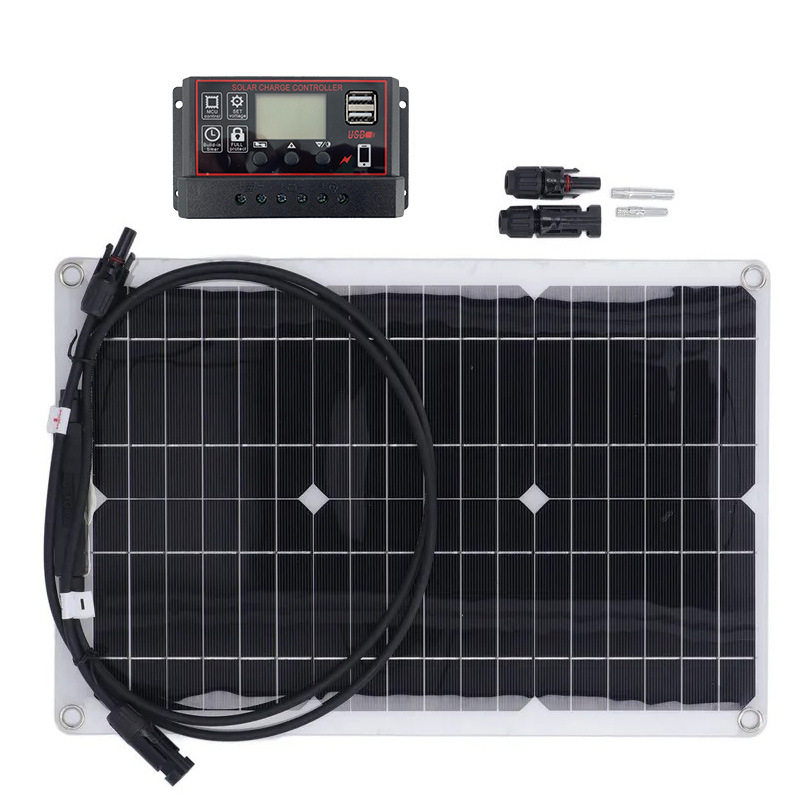 跨境20W太阳能柔性板单晶硅太阳能板房车游艇太阳能板12V18V光伏