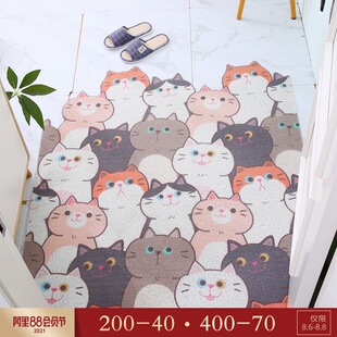 卡通丝圈室外入户门地垫可裁剪地毯进门口玄关可定制脚垫防滑