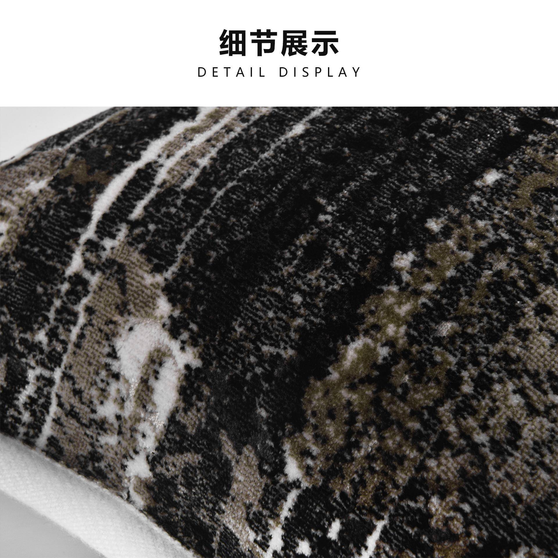 设计师款超软样板间新中式售料靠楼处L220212_黑金绒绣装花抱枕沙
