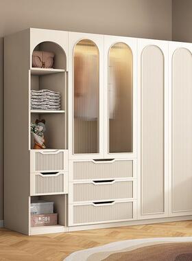 奶油法式衣柜用室简易儿童卧柜子出租款房QEA小户型新现家代轻奢