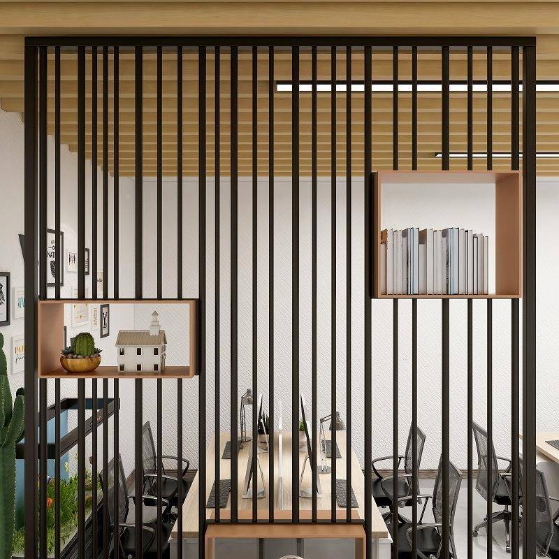 厅工业风001艺简厅约创意缕空屏铁风办公室客酒吧餐绿植装饰隔断