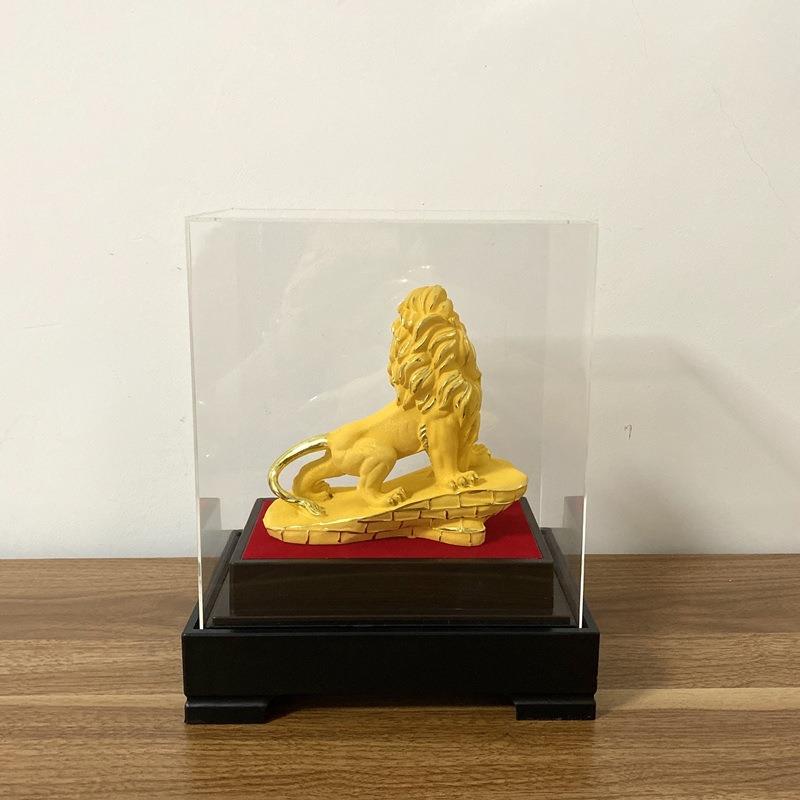 绒沙金子83摆件东方醒狮狮子工会狮家居店公铺司风水装饰艺品摆设