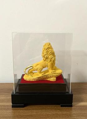 绒沙金子83摆件东方醒狮狮子工会狮家居店公铺司风水装饰艺品摆设