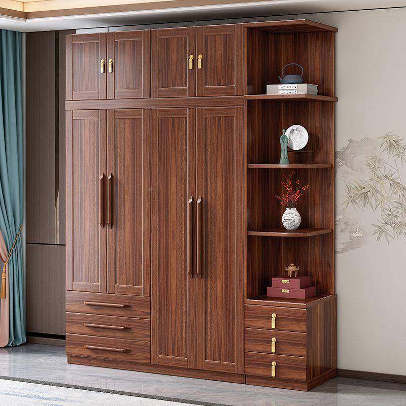 款黑胡桃木实木衣卧柜加高边柜柜新主HOL婚房大容顶量储物衣橱,电子元器件市场,其它元器件,淘宝优惠券,粉丝福利购,淘宝优惠卷
