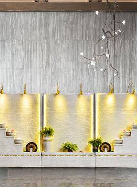 流水假装山循景环喷UWF泉公司店铺别墅室玄关造景观造饰落地水内