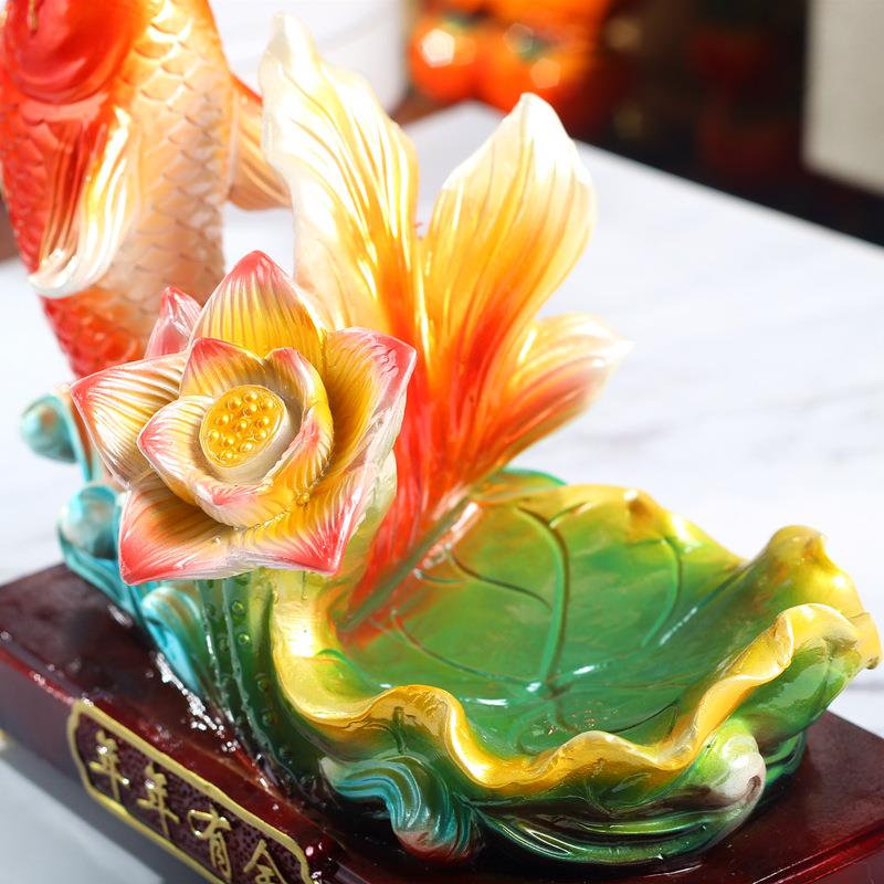 电年年有余锦视摆锂鱼红酒架酒柜装饰品摆件家居F978J56M客厅柜餐