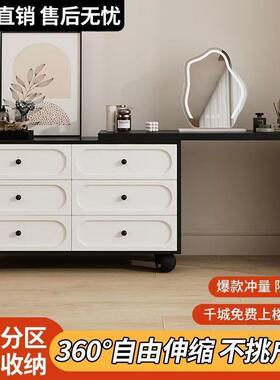 225新款法式一复古梳妆台斗尾柜小户型卧室床HAJ化妆桌妆台0体收