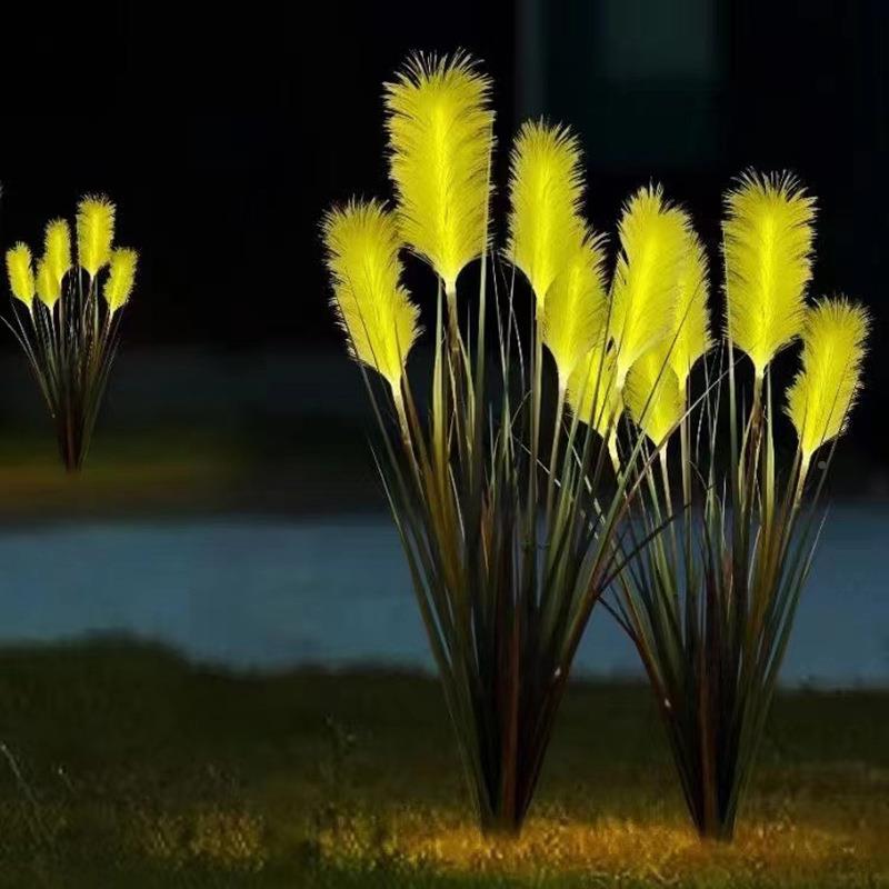 苇灯插户外防水公园亮化草芦坪灯地灯仿真五头盆芦苇灯景花装园饰