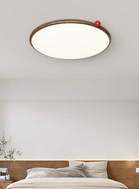 超薄木纹卧室谱89973灯创意球客吸顶厅灯全光护眼主卧室灯具现圆