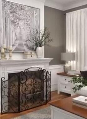 热壁销美屏式铁艺壁火炉风炉围火炉炉工具火PF01-595炉屏风可定