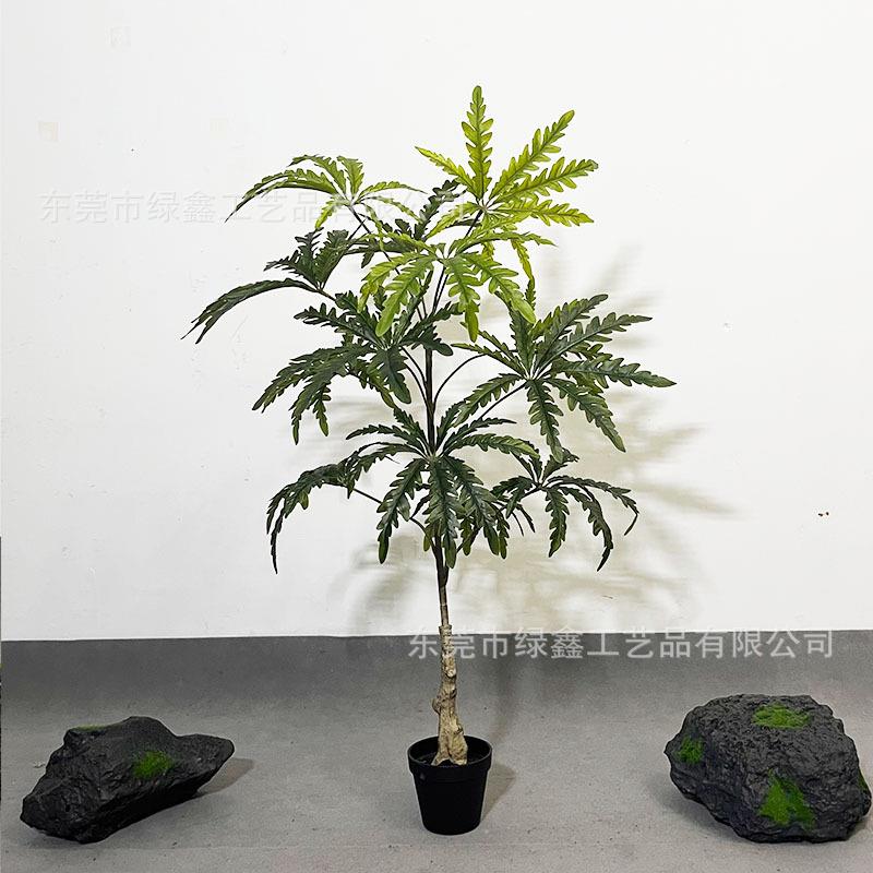 仿真雀木植物树家居装饰植物落地绿盆栽室内大型仿lx-16孔真假植