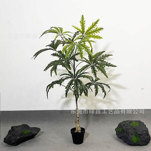 仿真雀木植物树家居装饰植物落地绿盆栽室内大型仿lx-16孔真假植