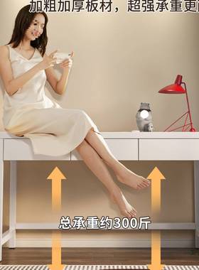 带钢制铁电艺书桌卧室家用儿VHD童简易抽屉工作台长方脑形飘窗成