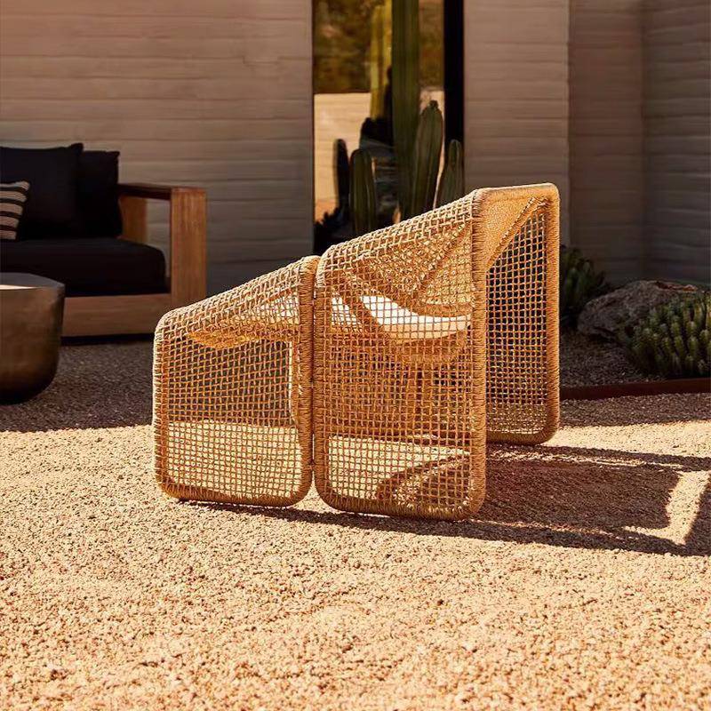 外藤编沙发阳台藤休闲38630户椅人网红民宿创意懒设椅计师椅阳台